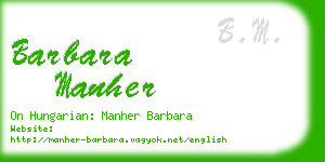 barbara manher business card